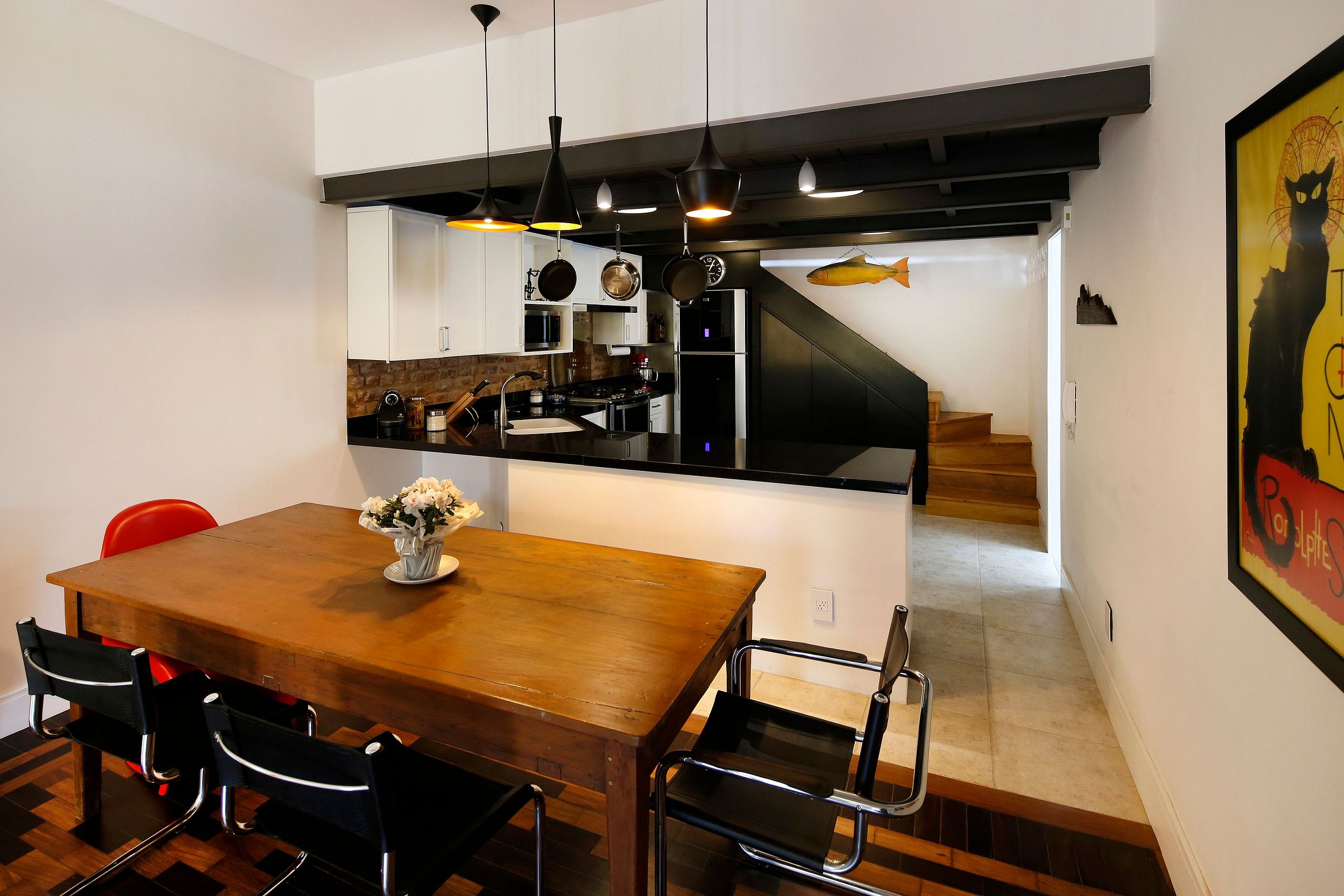 Polished Apartment with Lovely Exposed Stone Wall