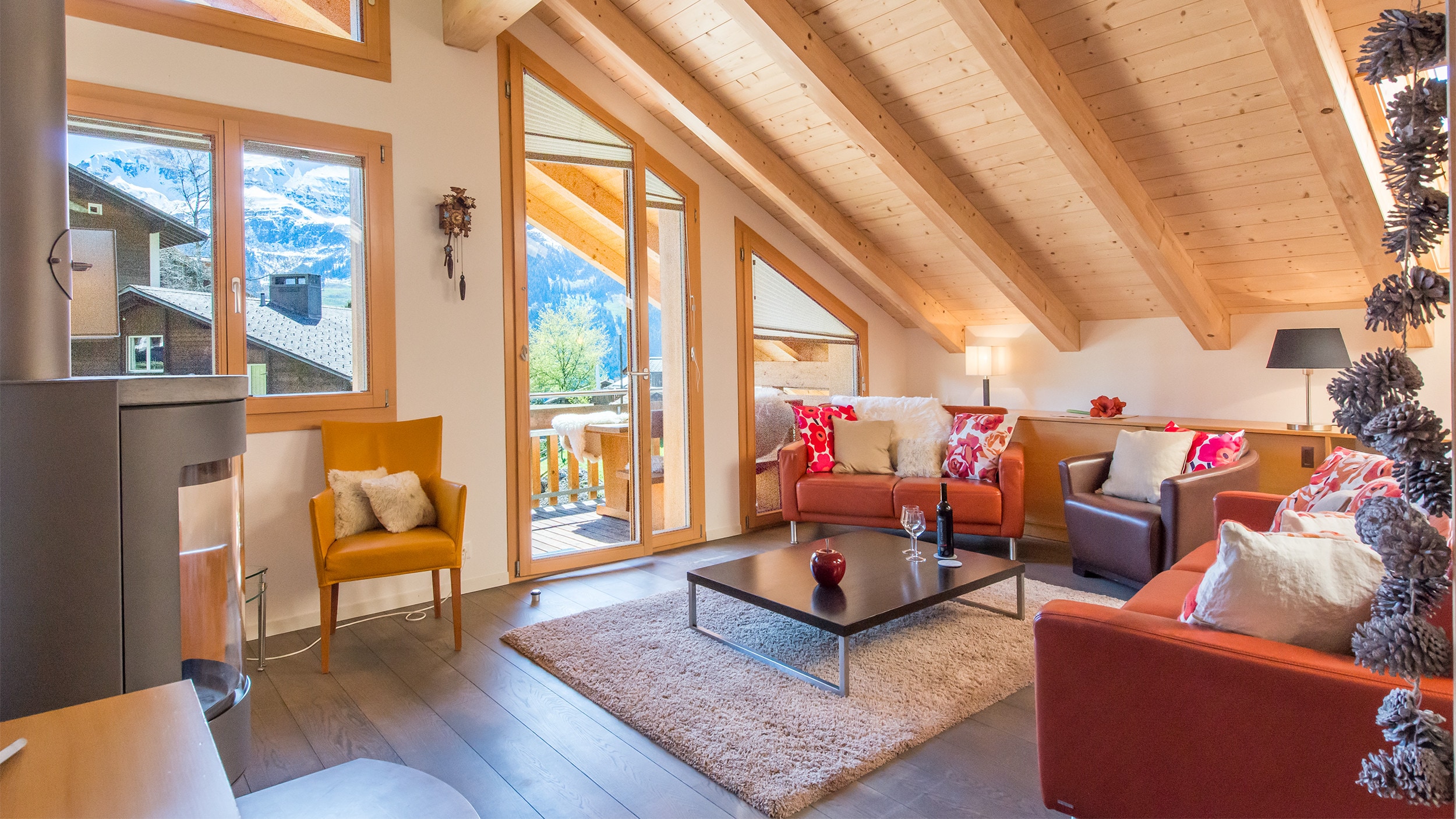 Wengen Chalet Luna offers this penthouse apartment by Alpine Holiday Services.
