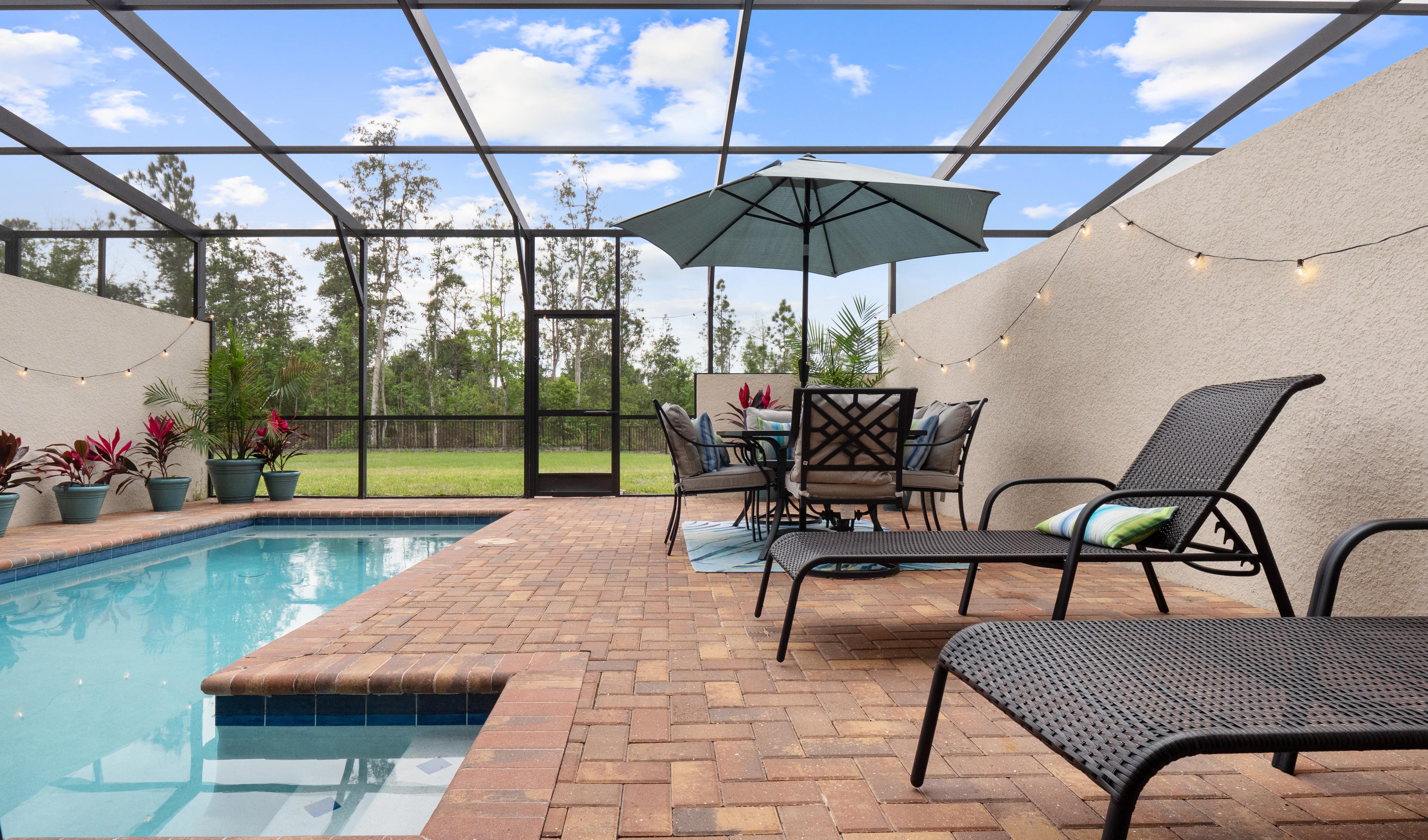 Luxurious Pool with Patio Furniture and Loungers (Pool Heat & Grill Rentals Available for Additional Fee)