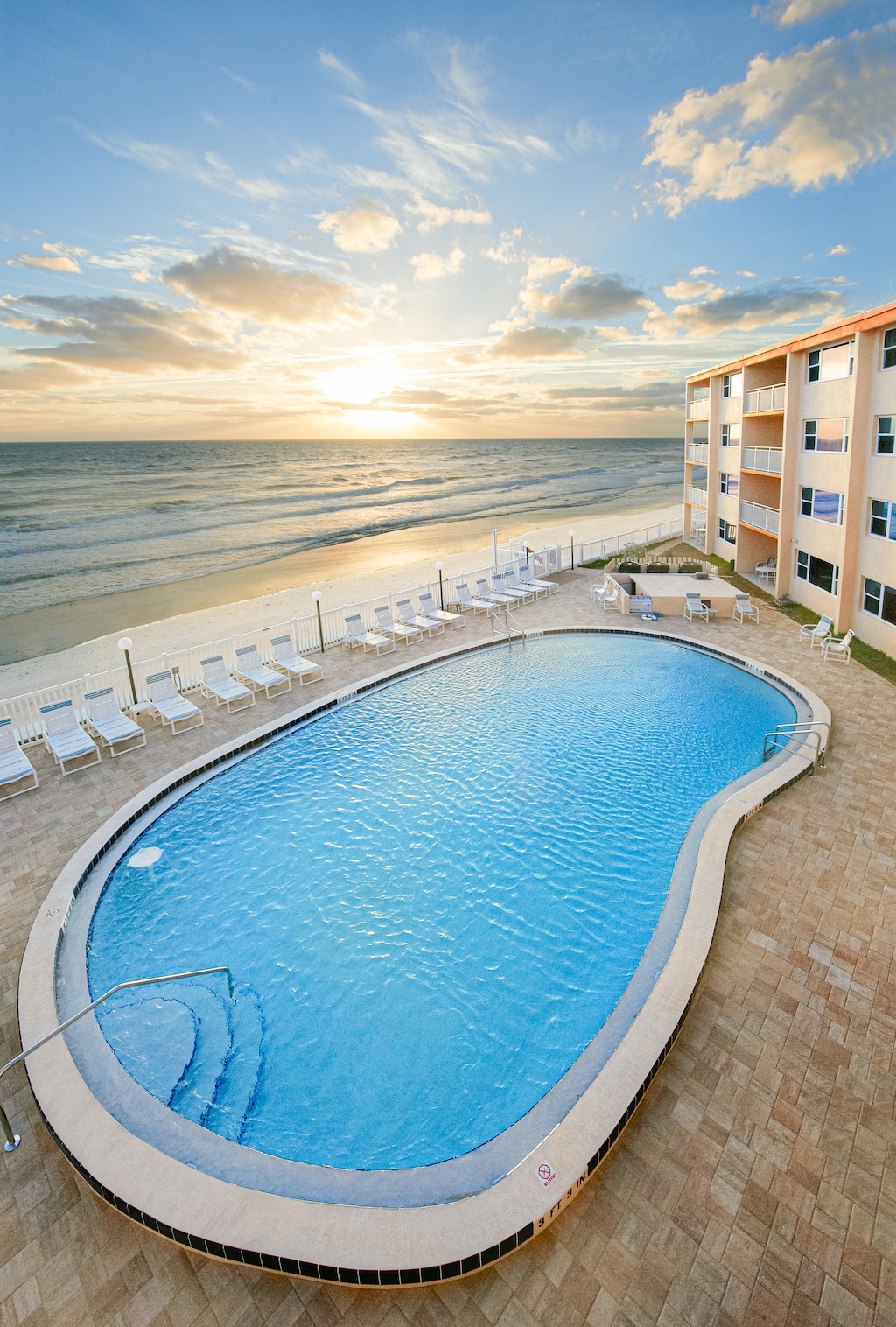 Heated Oceanfront pool with direct access to the beach