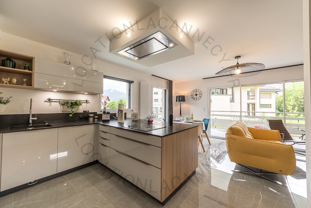 Open kitchen on the living room