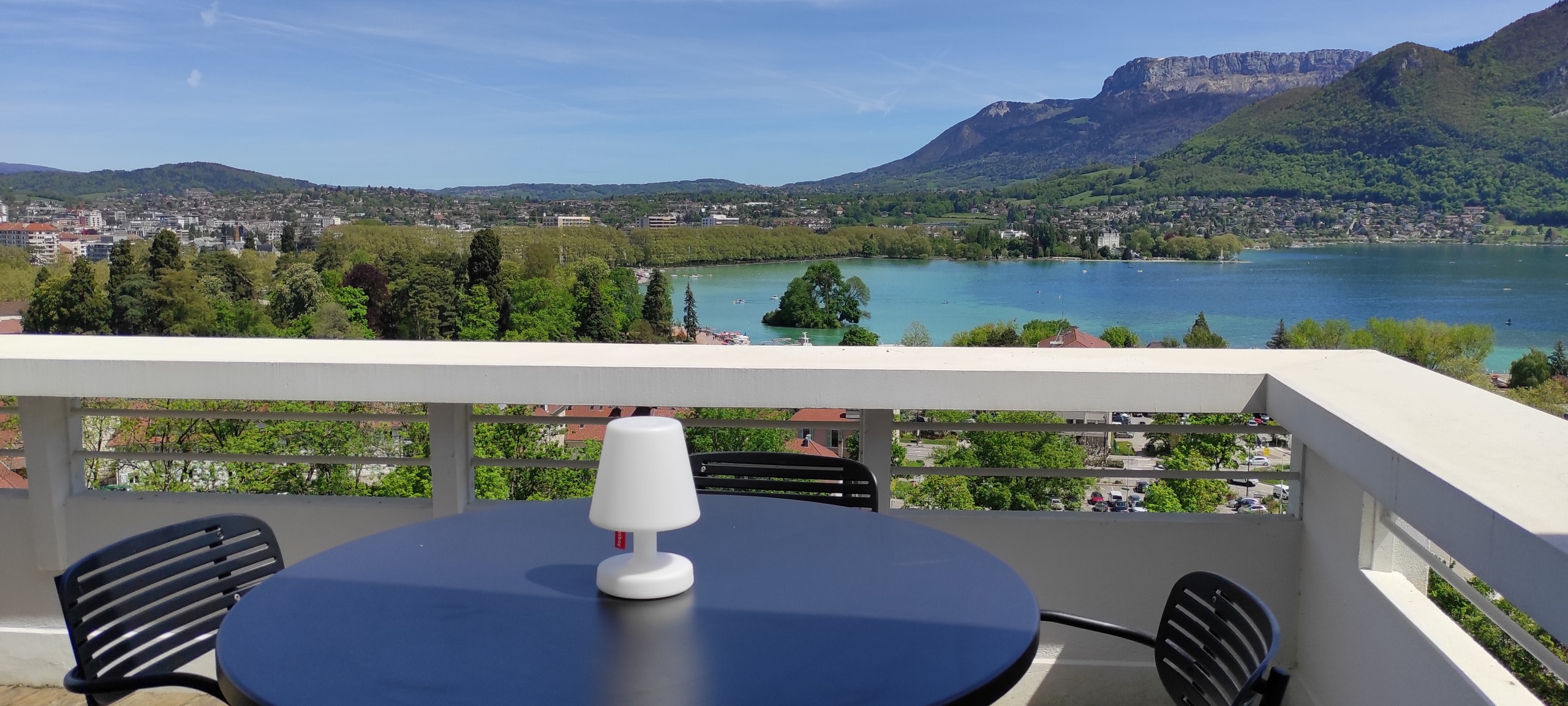 Balcony with lake view