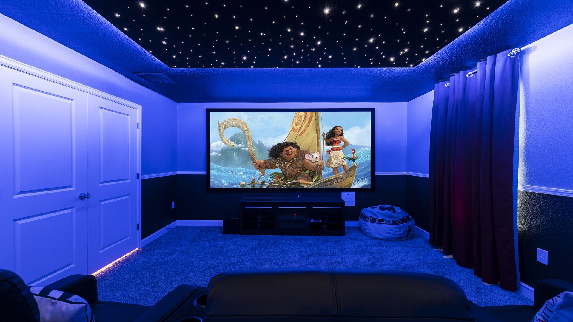 Luxurious theatre room with star lights