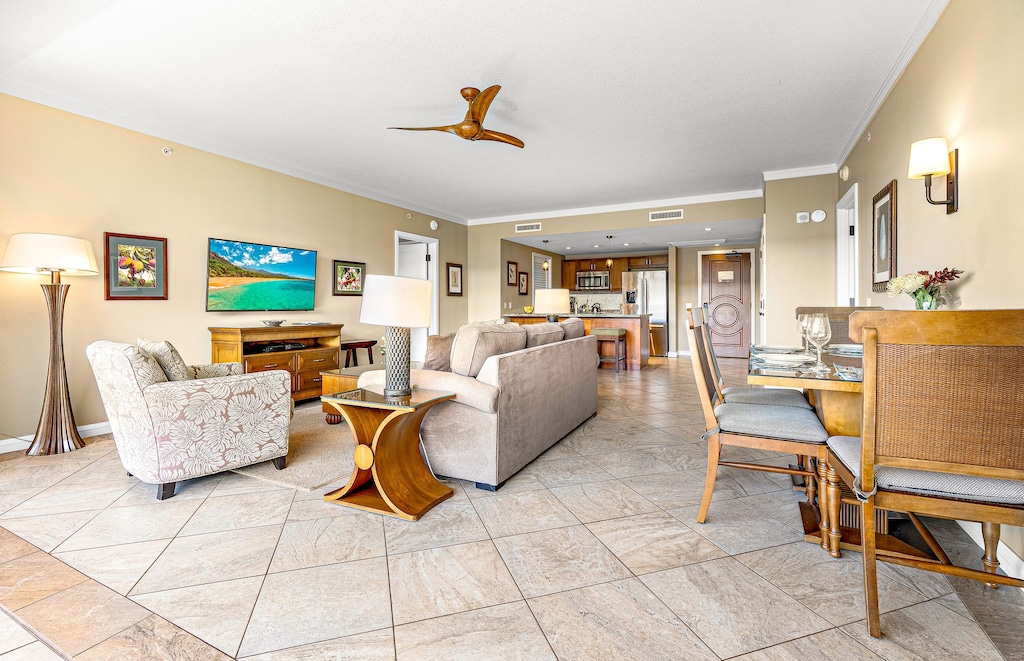 A spacious 1300+ sq ft interior living area offers plenty of room to gather and reconnect