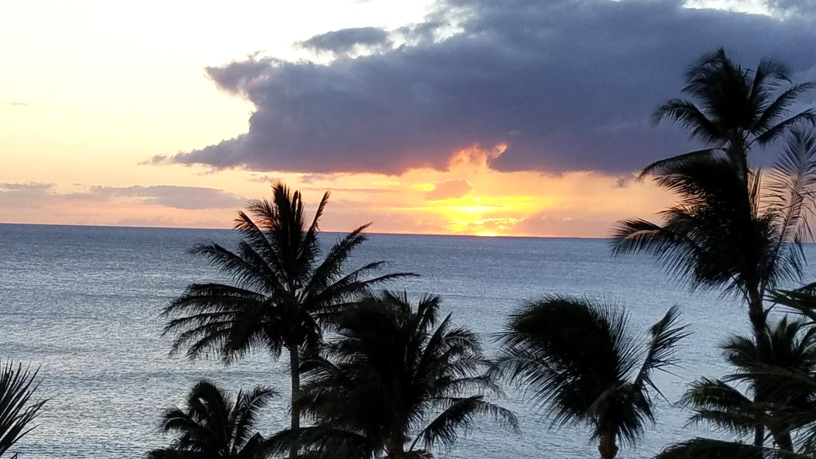 Stunning sunset as seen from the Lanai