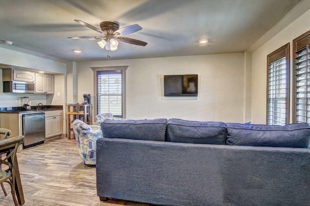 A's Living area . A's Living area with conjoined kitchen and dining