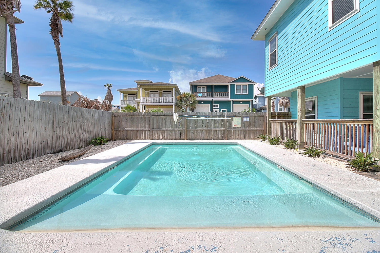 Outdoors. Refreshing pool with charming features