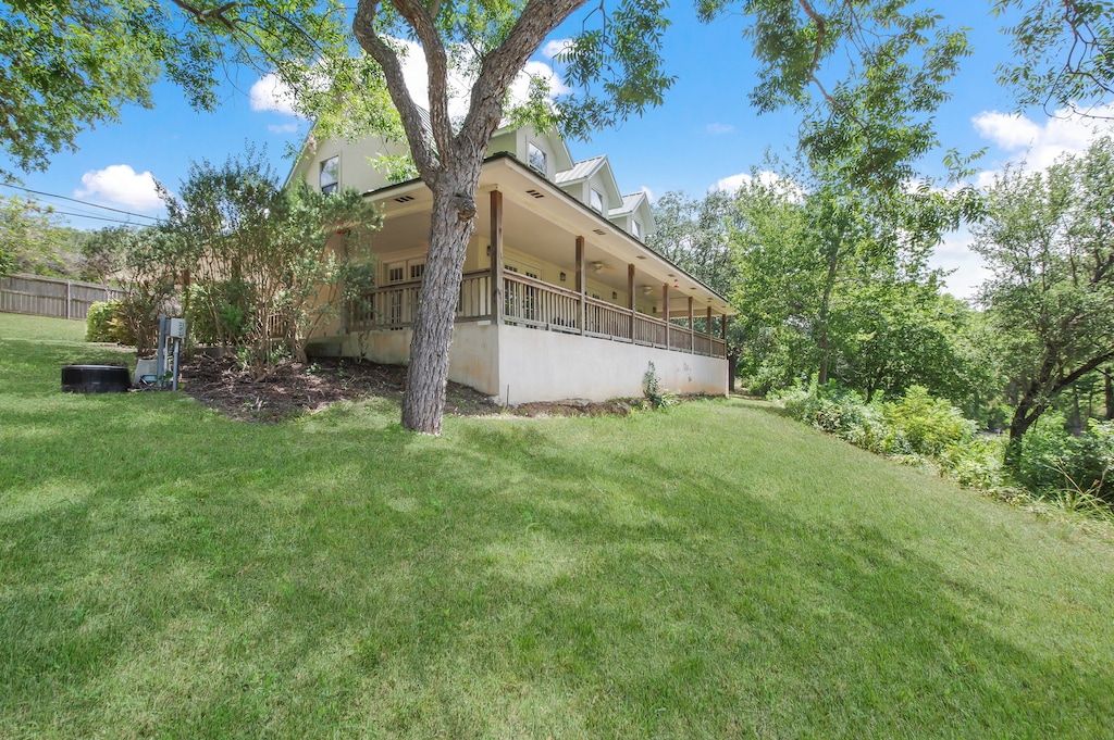 View looking up at house from Guadalupe River! 