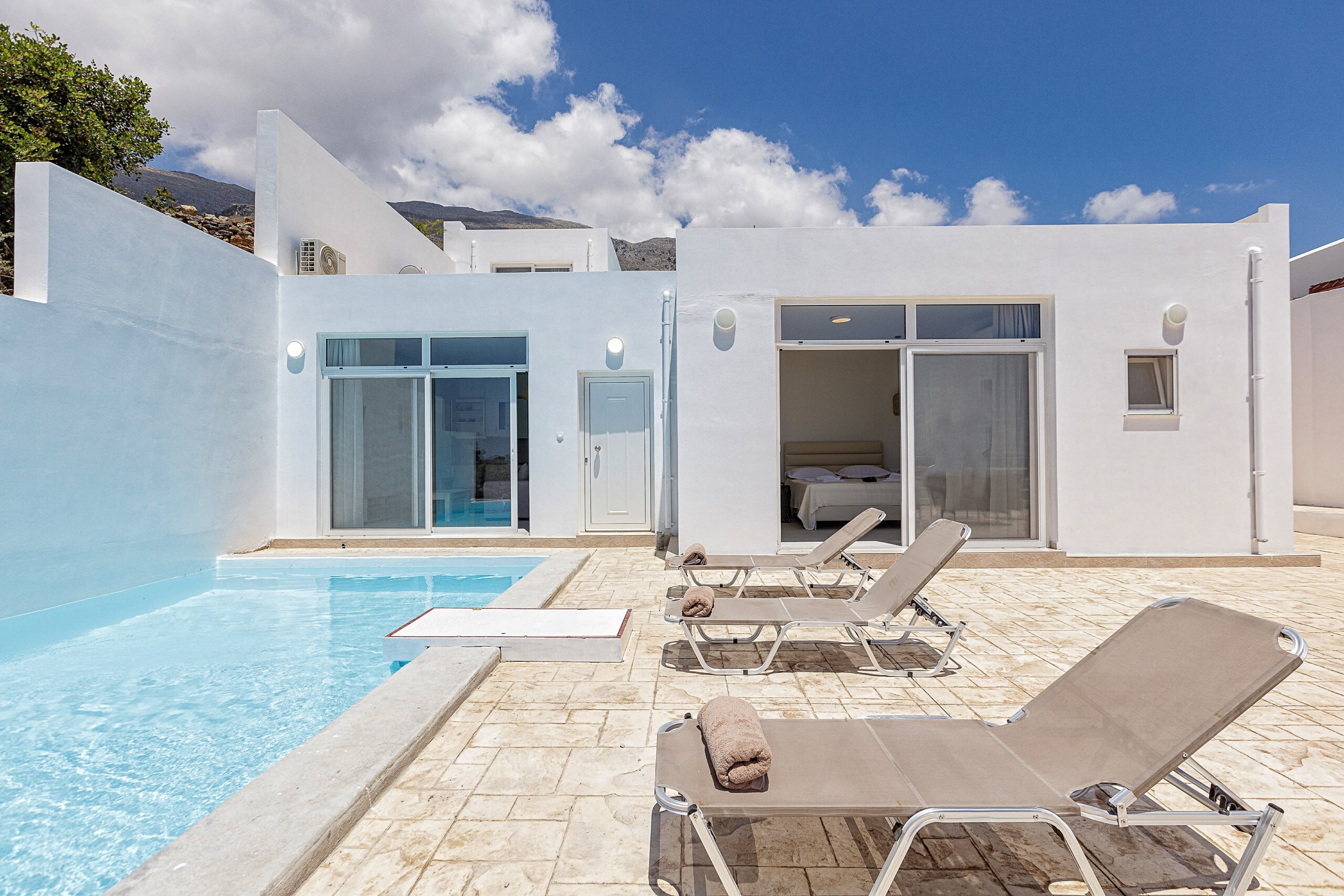 Swimming pool area of Beautiful villa,Great view,Private heated pool,Near tavern Mariou,Plakias,Crete