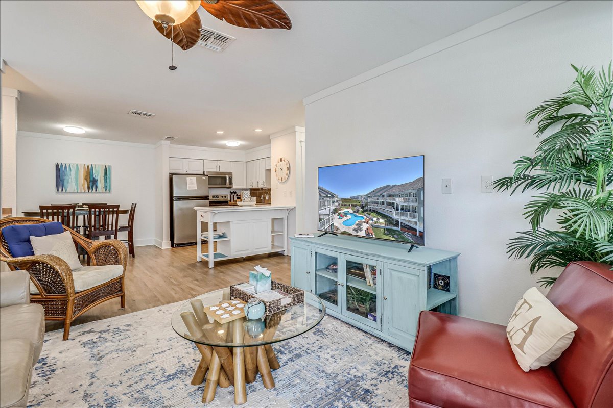 Living Area. Open concept living area with modern furnishings