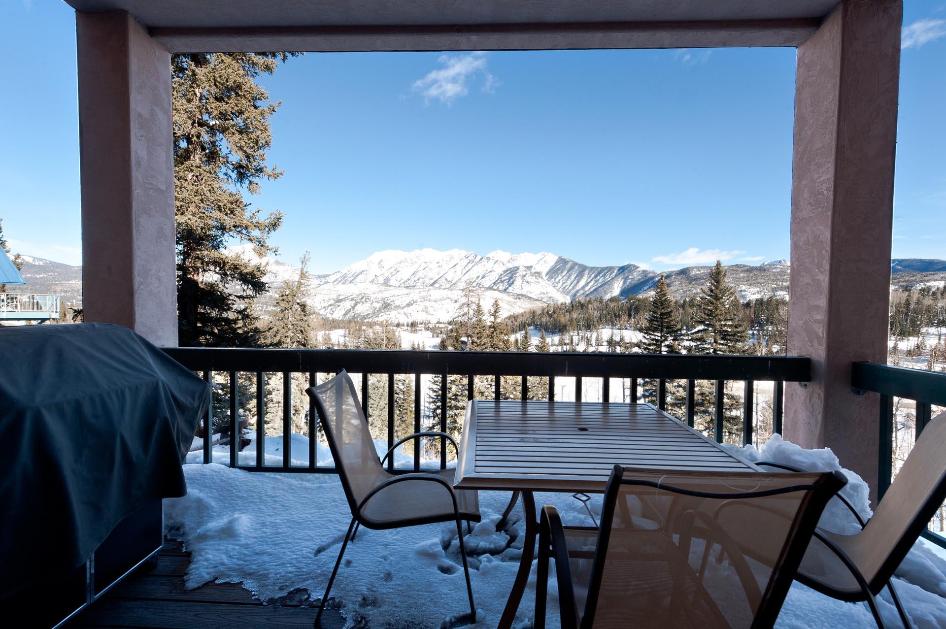 Covered deck off the Main Living Space with awesome views and a BBQ 