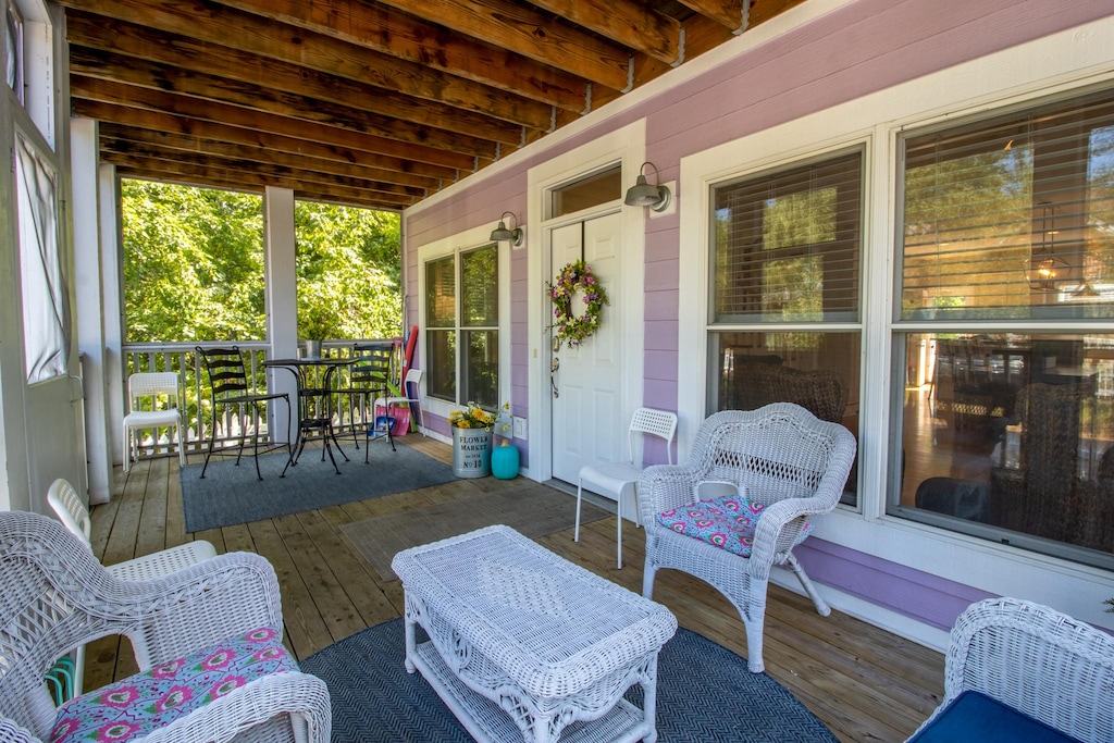 A Wine Down front screened in porch