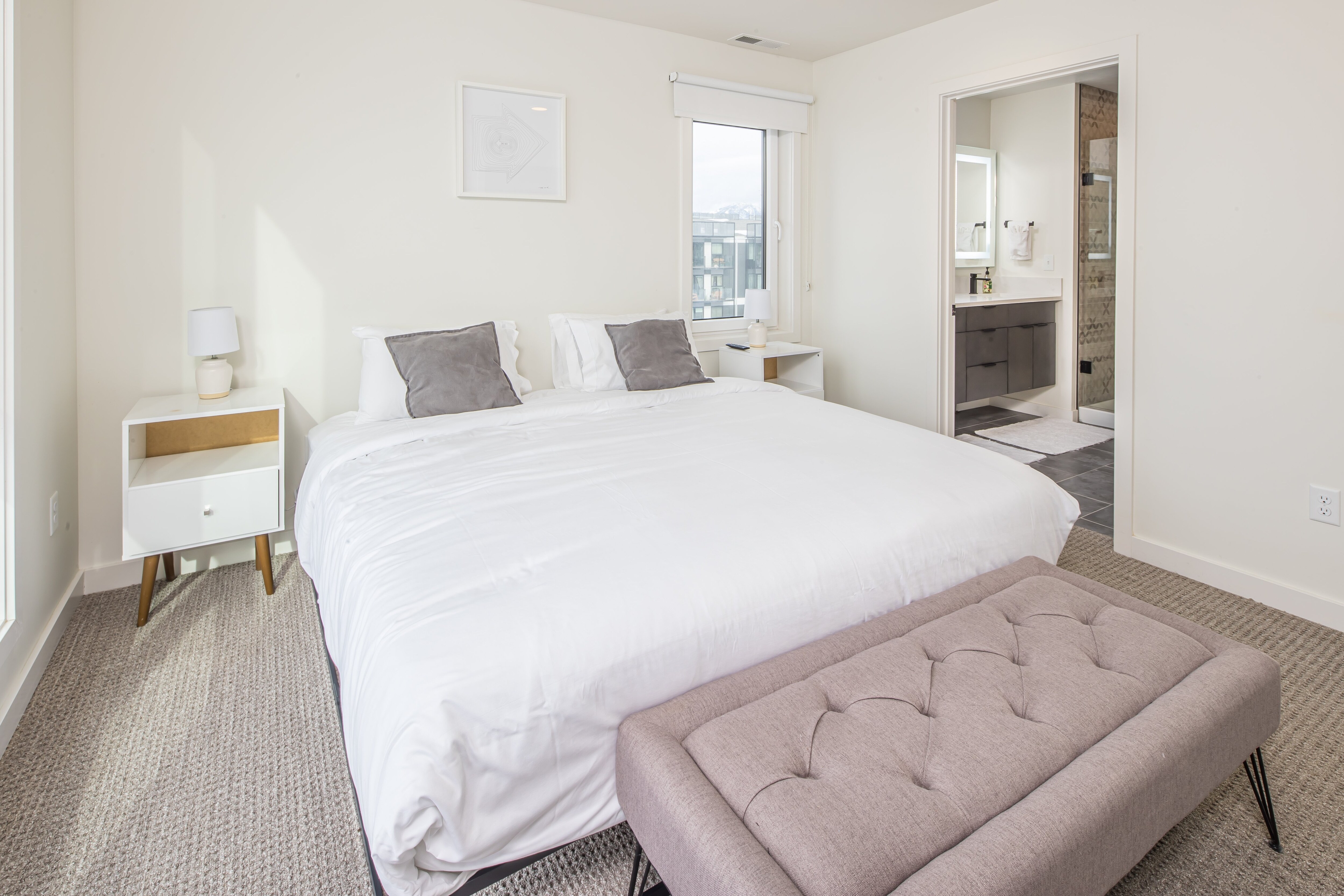 Sleep peacefully in this king-sized bed | Main Level