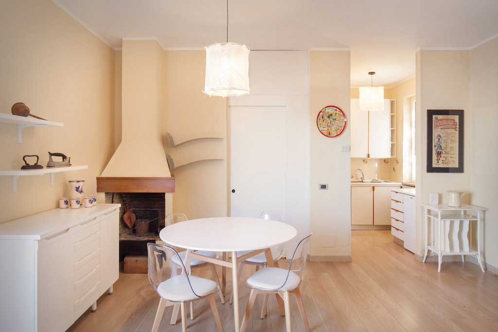 Living area and kitchen