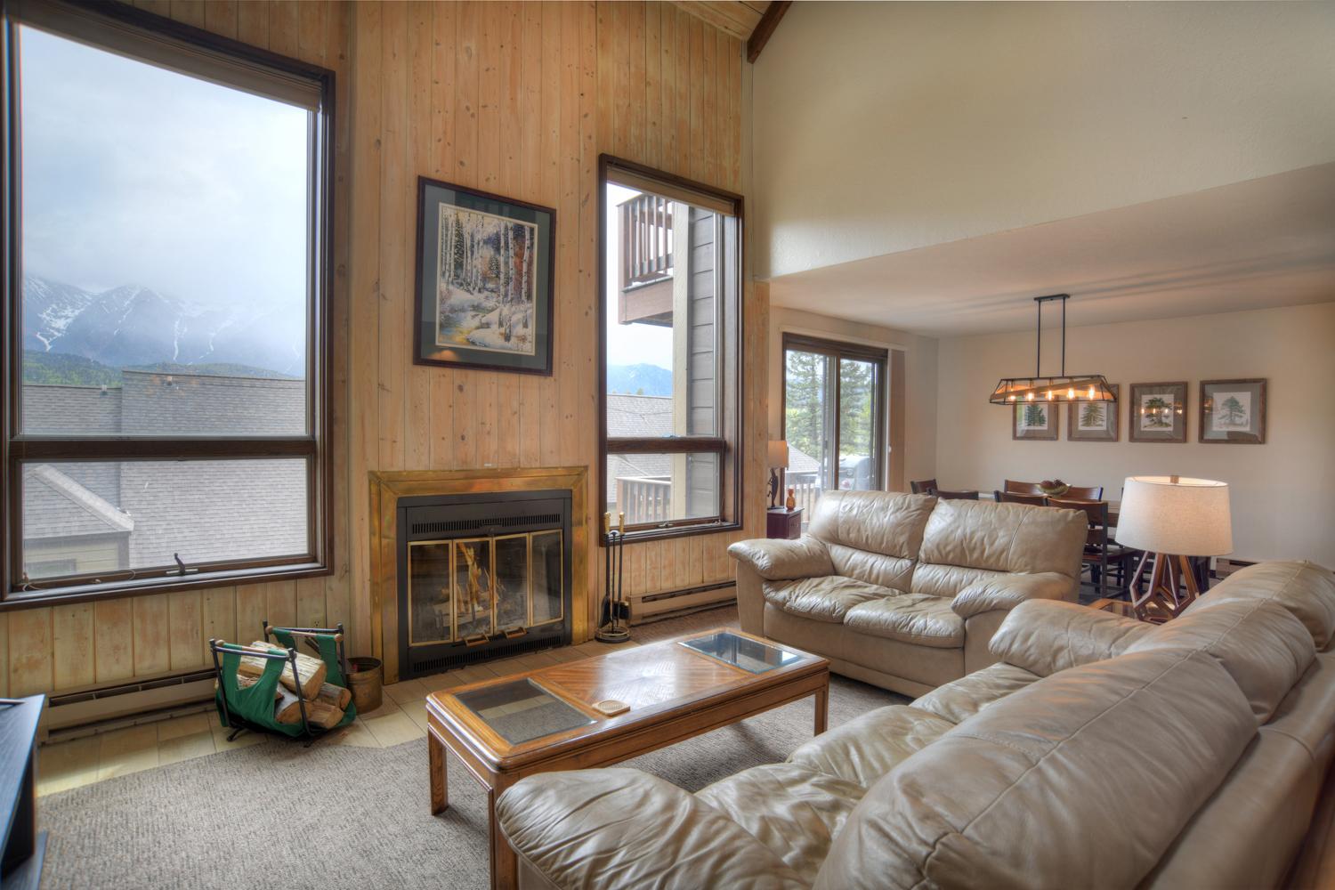 Living Area with Fireplace and Balcony