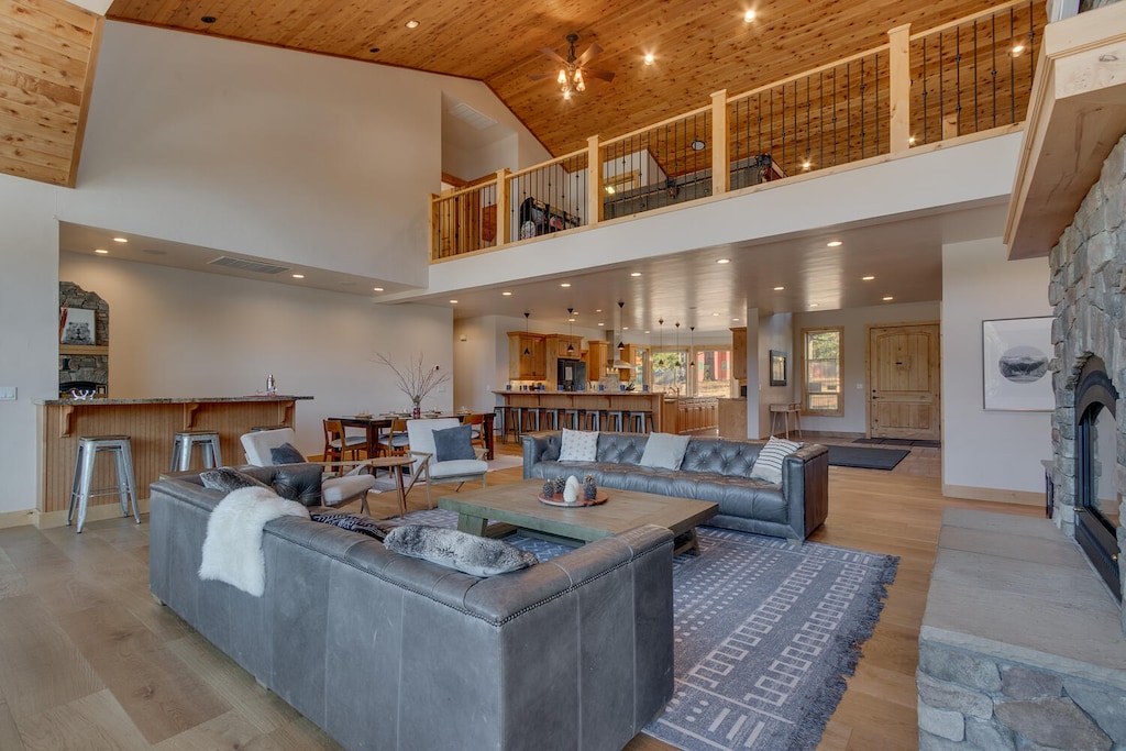Another view of living area and kitchen
