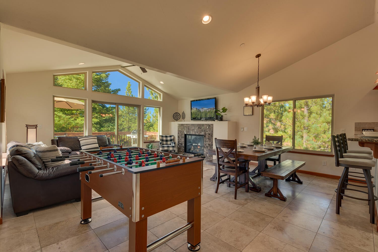 Foosball in living area