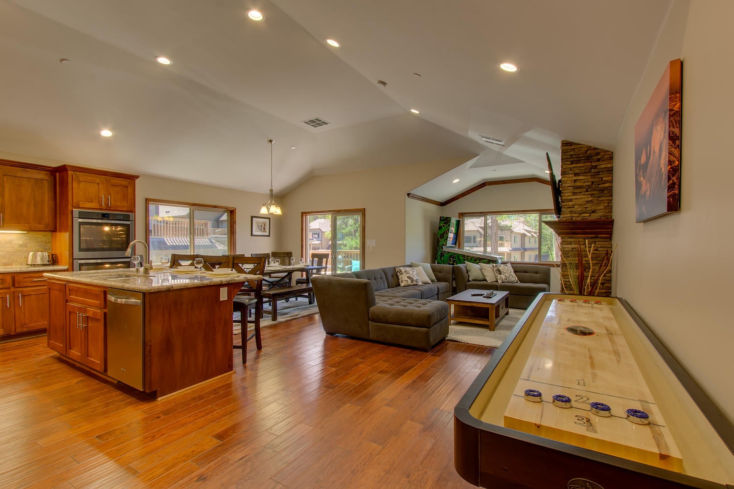 Shuffle board with living area