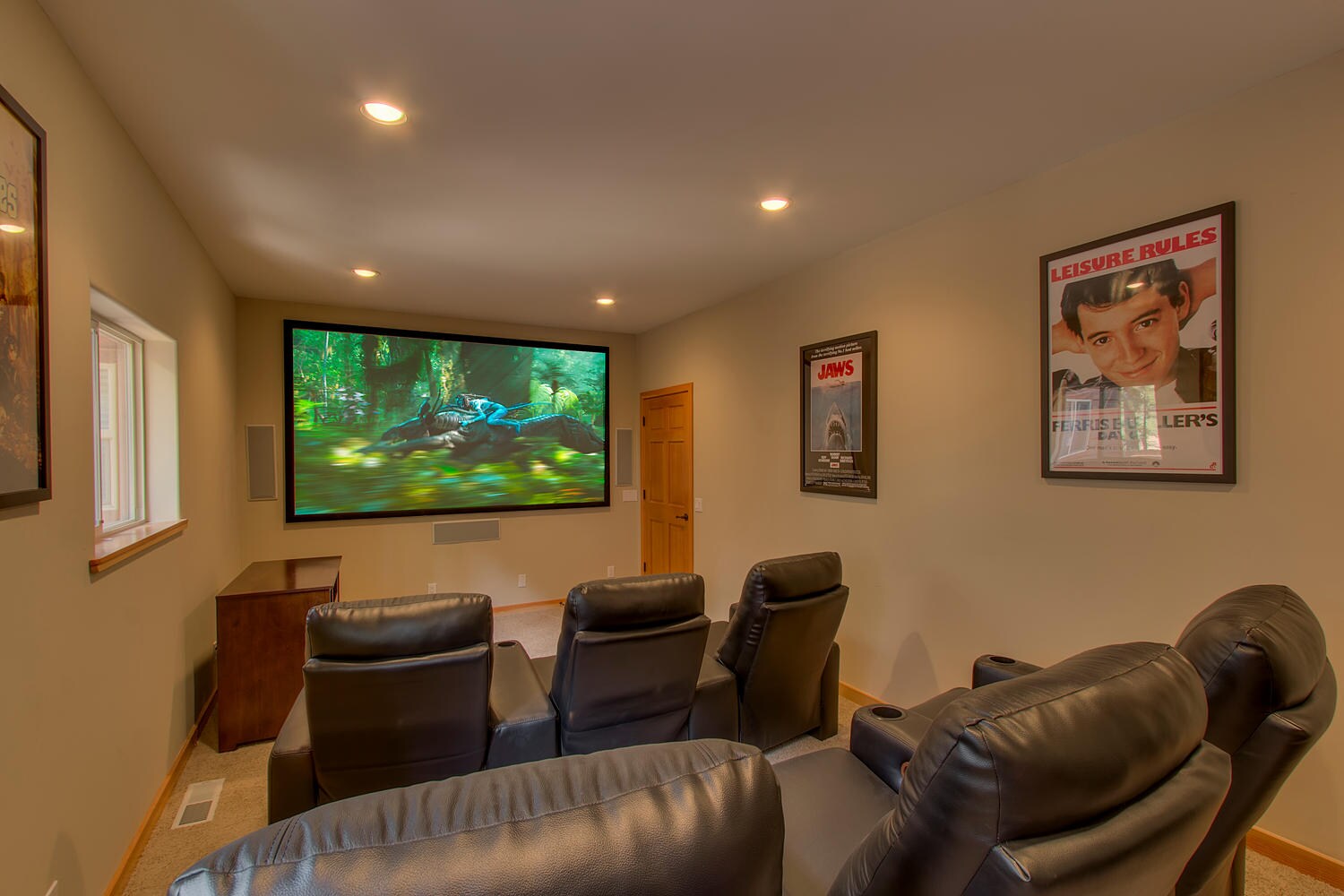 Home theater with tiered seating