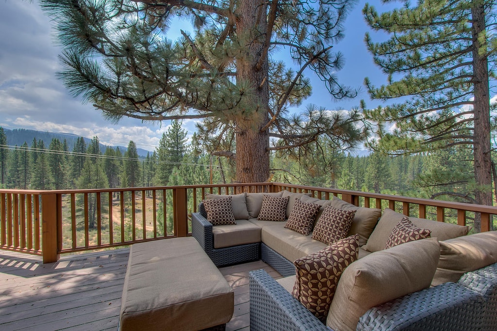 Deck with outside furniture