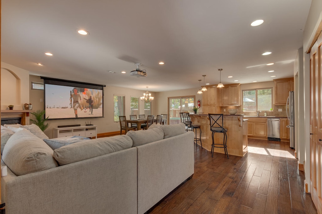Living area with projection theater