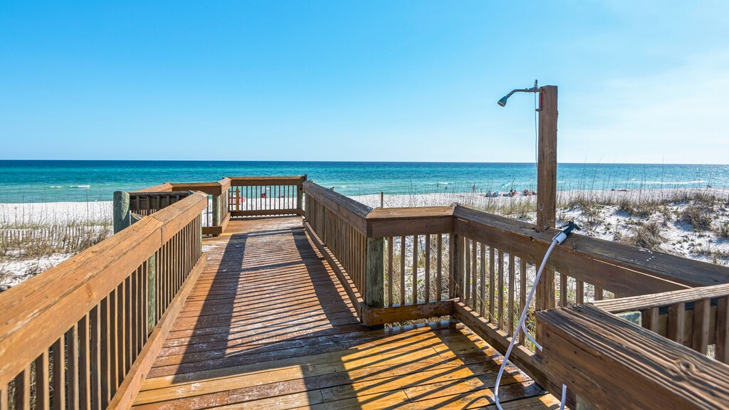 Outdoor shower to wash the sand off