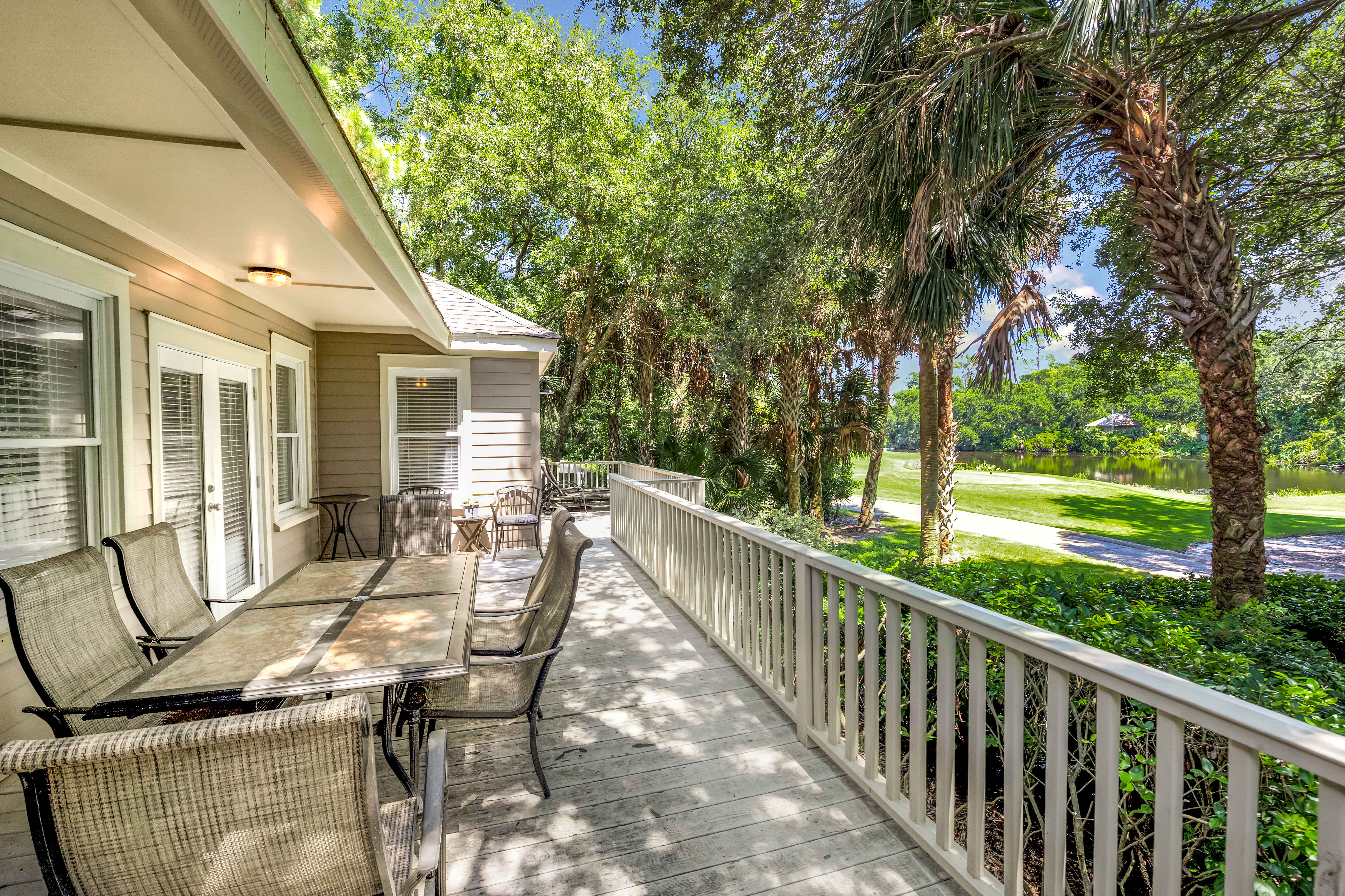 Deck overlooking Cougar Point Golf Course