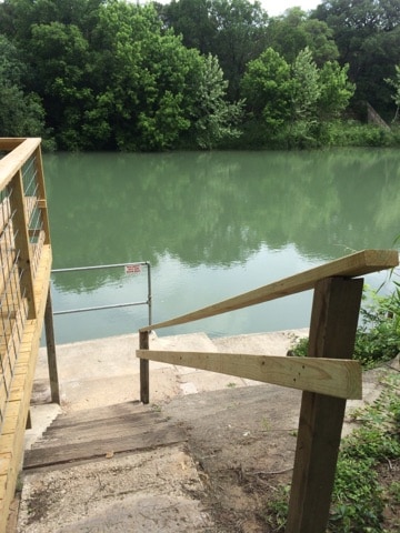 cement walkway for river access