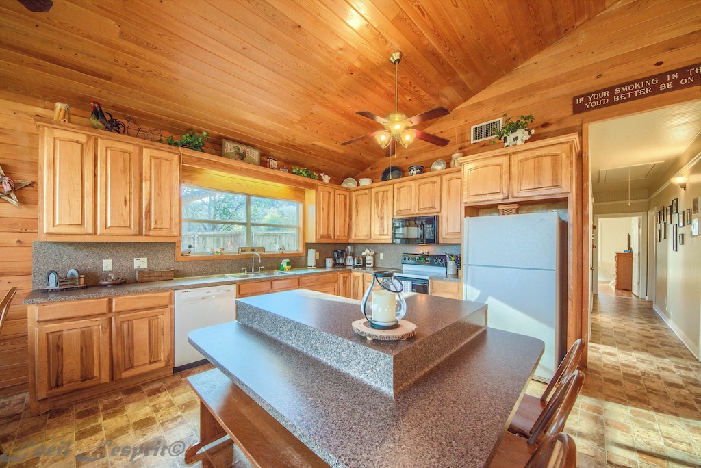 The kitchen has everything! Fully stocked and then some.