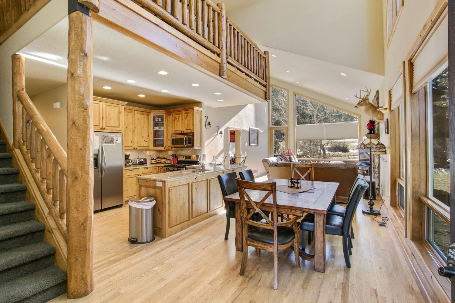 Tranquility on the River Four - Enter into the open concept kitchen, dining, living area with beautiful cathedral ceilings