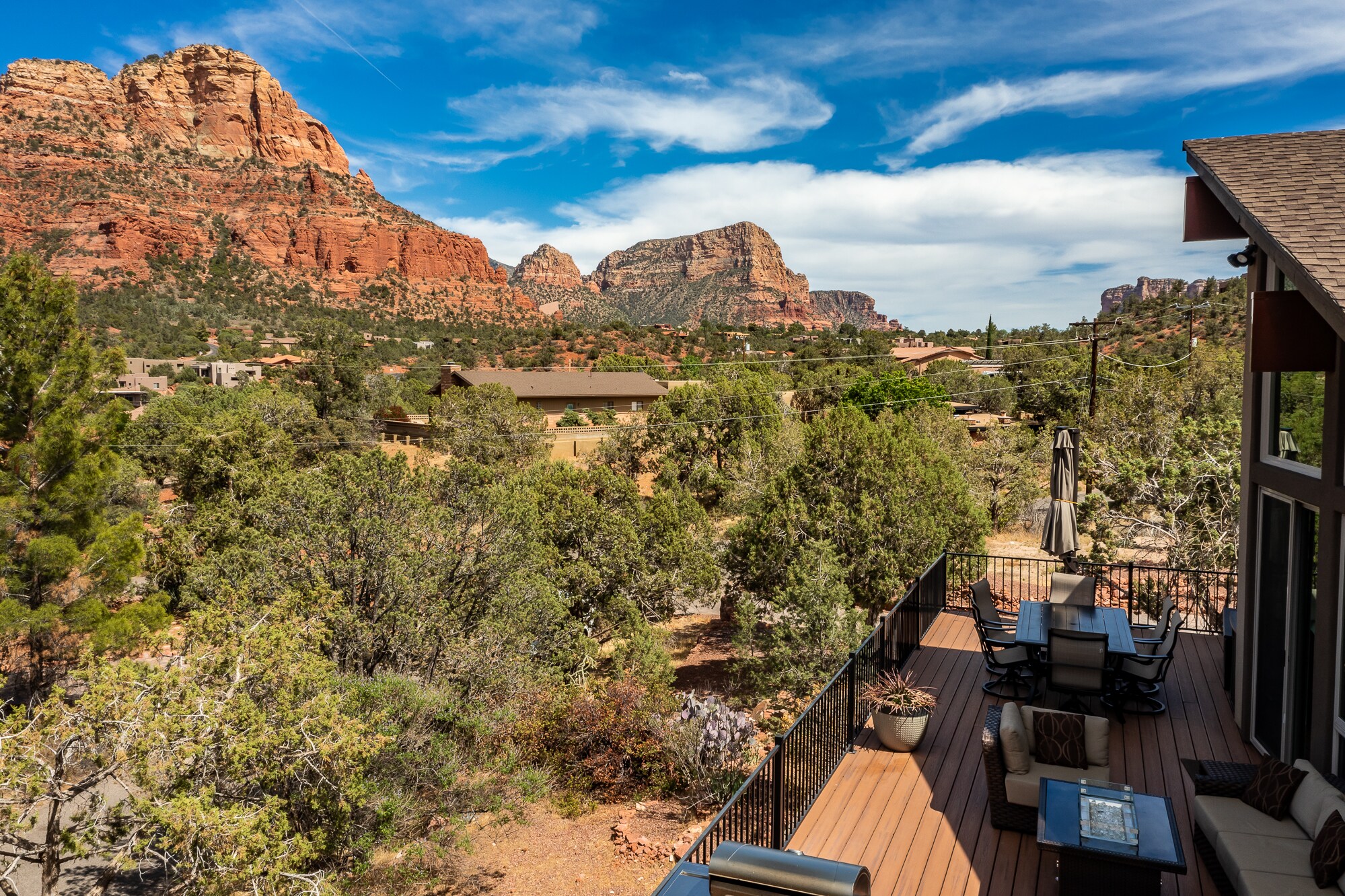 Natural Landscaping and Red Rock Backdrop