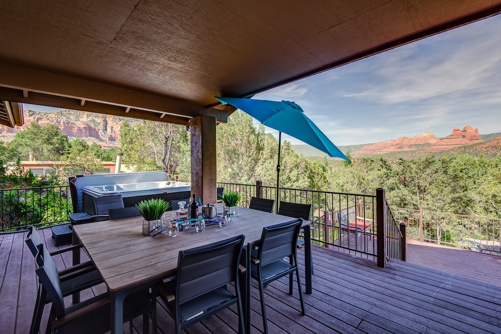 Large Deck with Outdoor Dining, a Private Hot Tub and Breathtaking Views