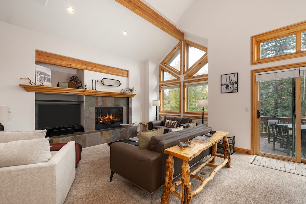 SWP 341 Timber Lake living room fireplace and TV