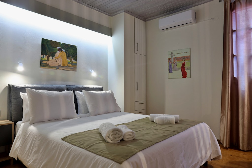 Comfortable bedroom of Cozy studio,Fully accessorized,Walking distance to all possible amenities,Chania Old town,Crete,Greec