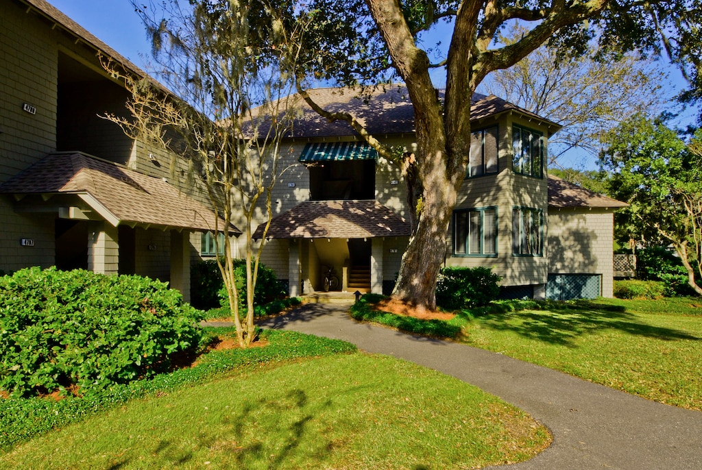 Exterior of villa building