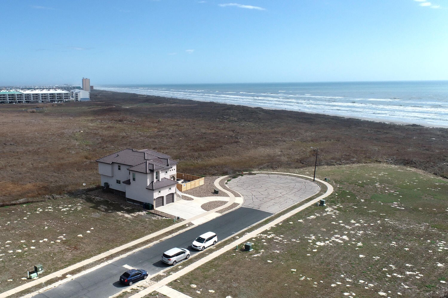 Outdoors. Footprints in the Sand sits right across from the boardwalk