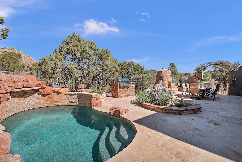 Pool and Built-in Natural Gas BBQ