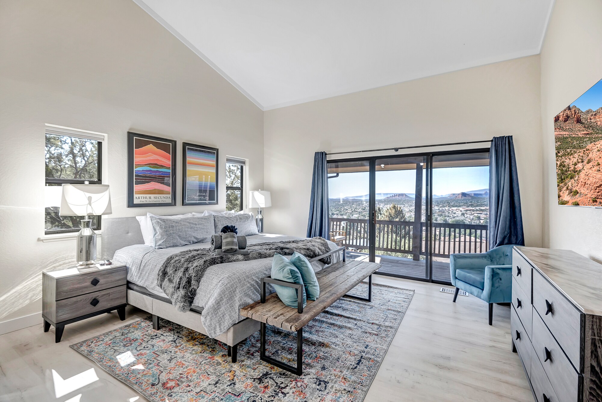 Upper Level Master Bedroom with Deck Access and Amazing Views!