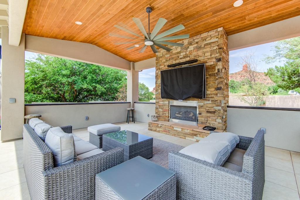 Outdoor Lounge with a Smart TV
