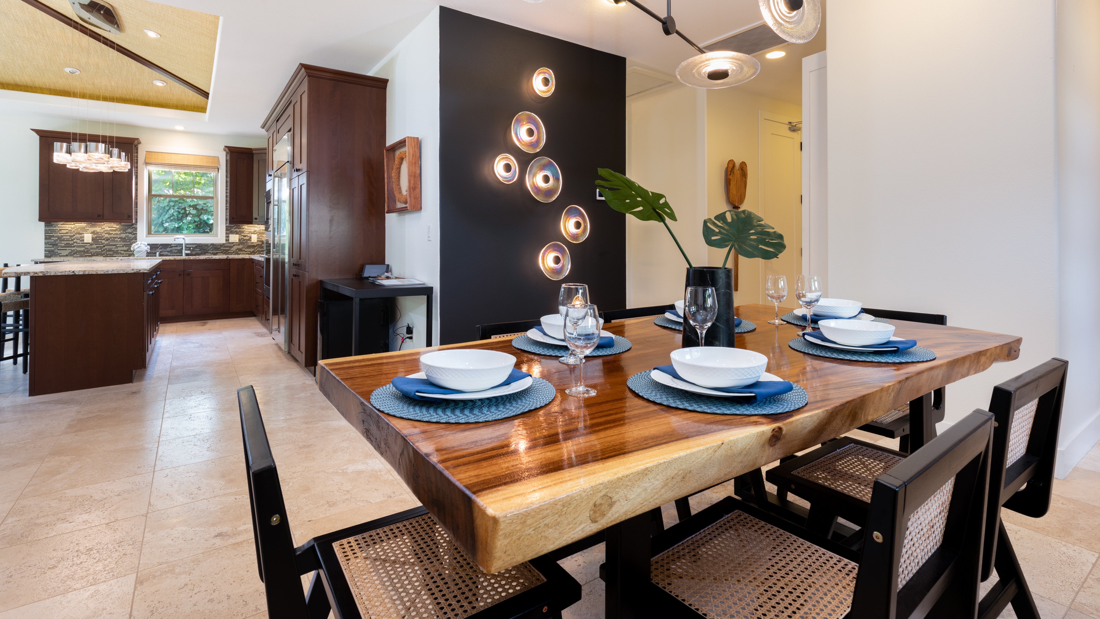 Stylish dining area with seating for 6
