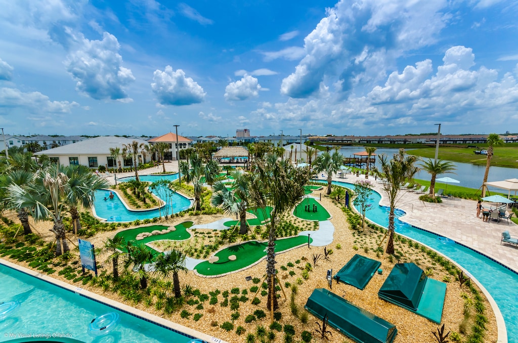 Bird Eye View of the Resort in Kissimmee Florida - Vibrant spaces and meticulously landscaped grounds - Playful water features and fun areas for all ages