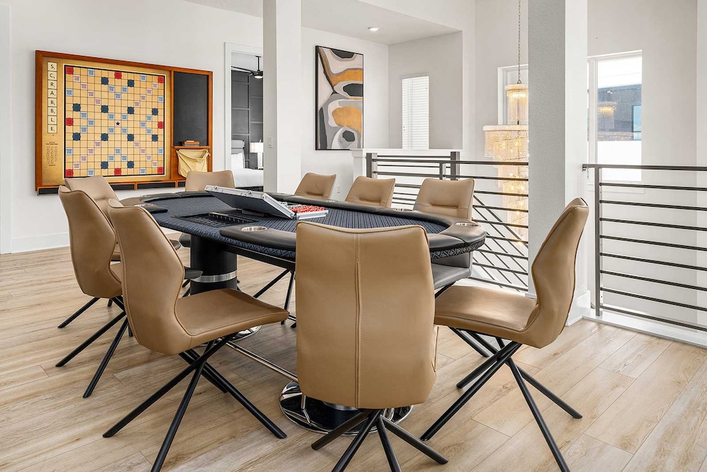 Game Loft w/ Air Hockey, Shuffleboard & Poker Table