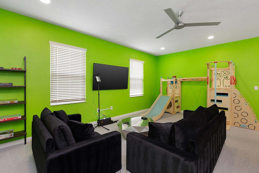 Loft w/ Air Hockey, Pool Table & Mini Jungle Gym