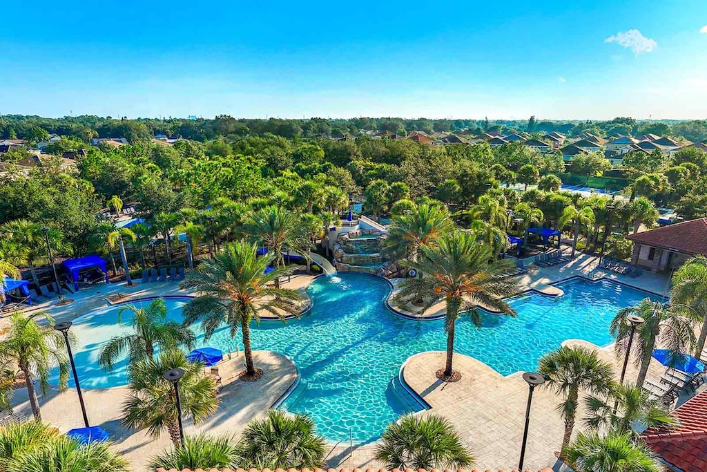 Aerial View of Solterra Resort Pool & Waterslide
