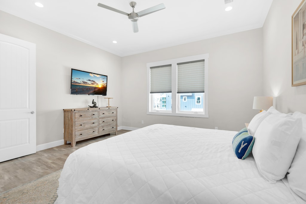 Master bedroom with flat screen