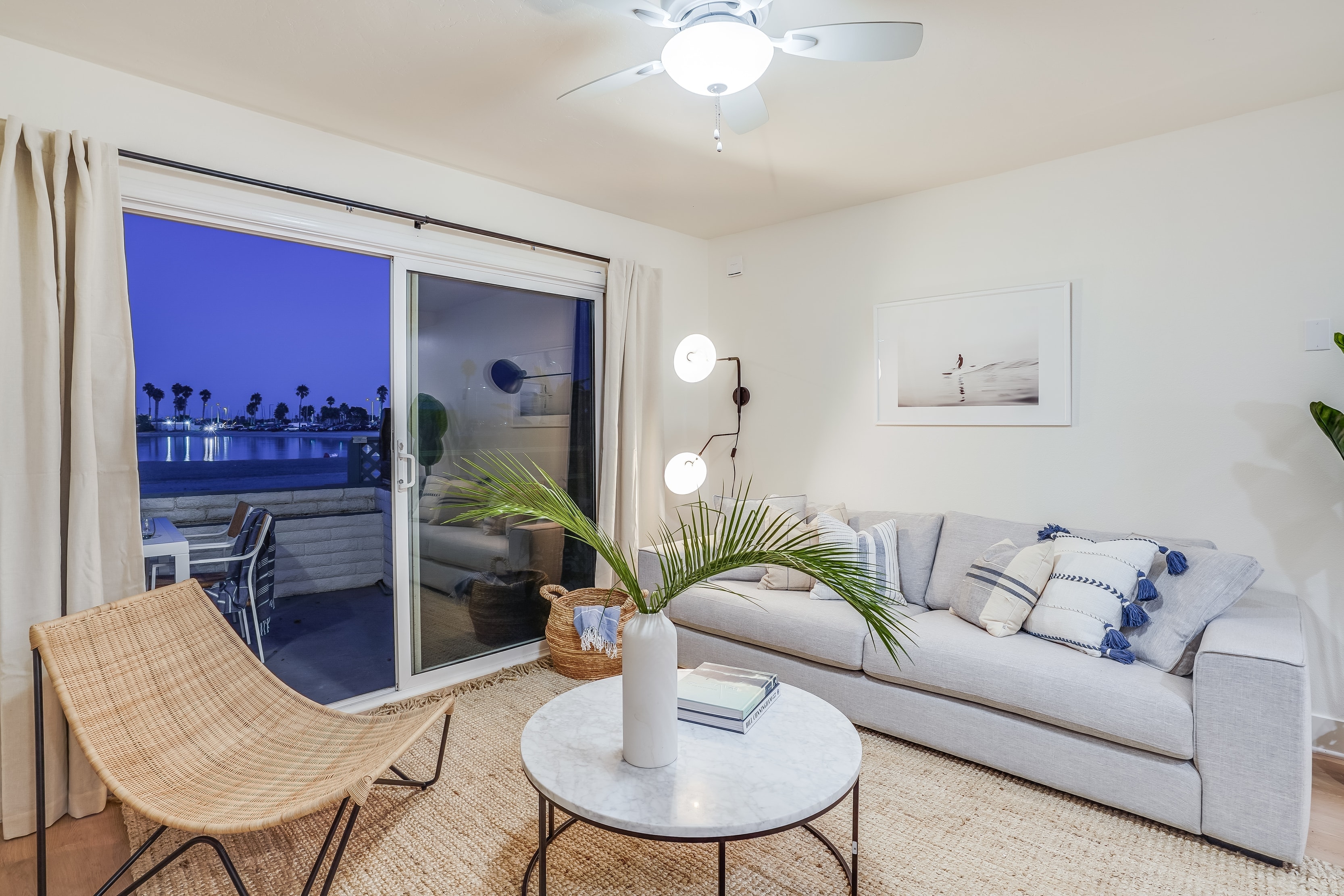 Modern coastal living area.