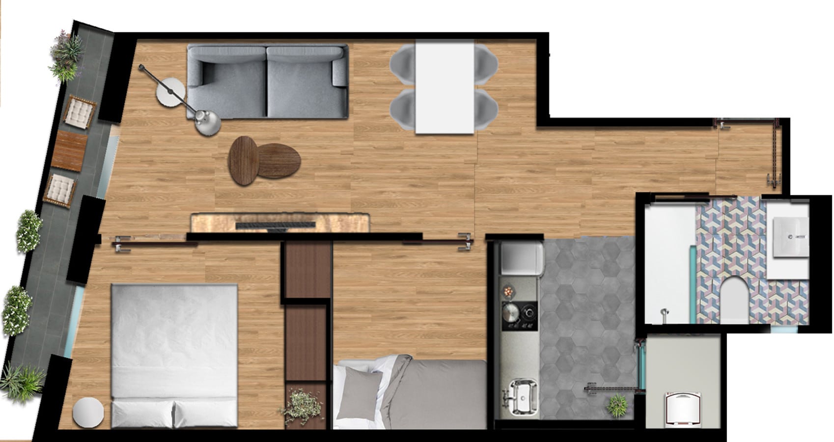 Property Image 2 - Ultra Stylish 3 Bedroom Apartment with Balcony