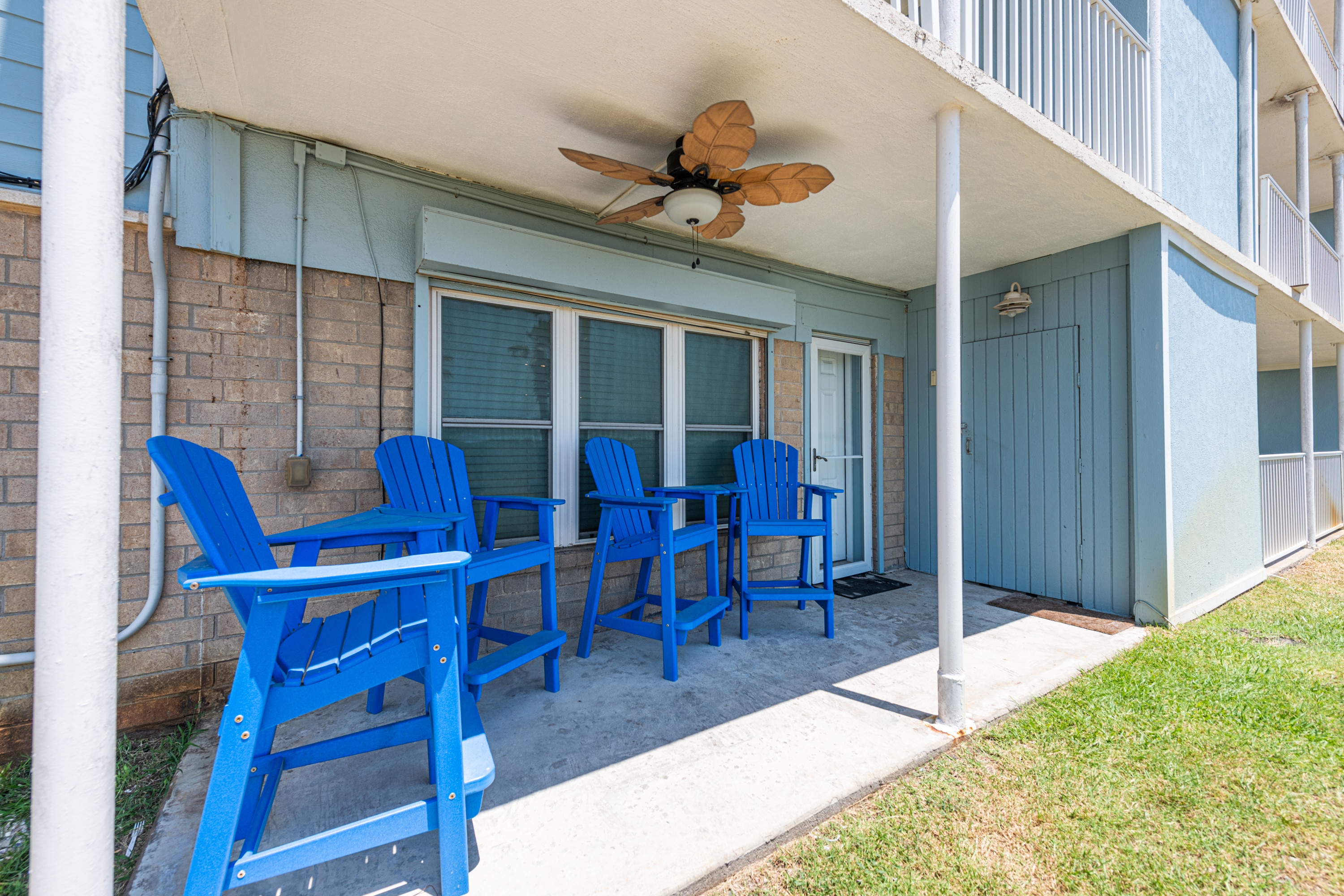 Outdoors. Back patio perfect for coffee and sunrises! 