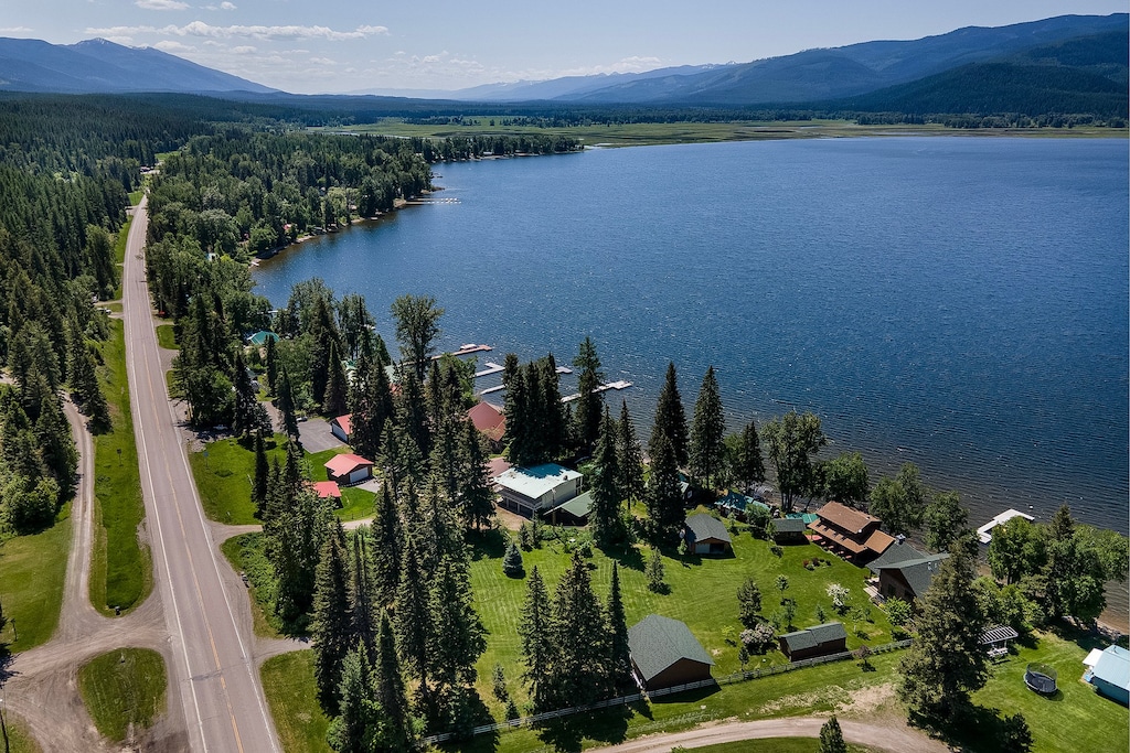 Beautiful mountains and lake | Aerial