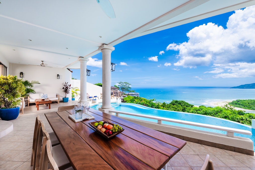 Ocean-view dining awaits at our outdoor table